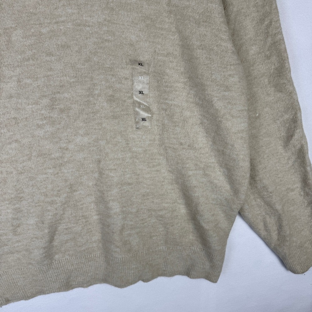 Mode of One Mens Dark Ecru Crew Neck Sweater XL New 100195026MN Beige Fine Knit - Picture 11 of 16